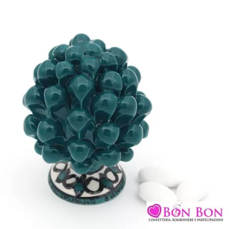 Bomboniera matrimonio siciliano pigna ottanio caltagirone piede decorato - 1