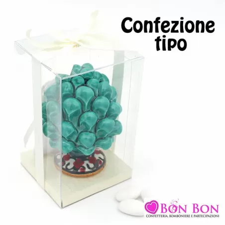 Bomboniera matrimonio siciliano pigna gialla caltagirone piede decorato - 12