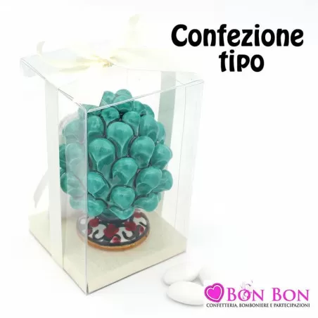 Bomboniera matrimonio siciliano pigna nera caltagirone piede decorato - 12