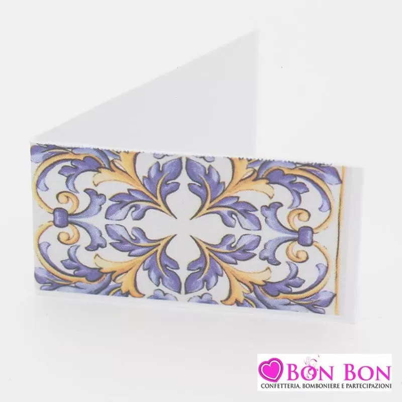 Confezione da 20 bigliettini per matrimonio con maioliche - 1