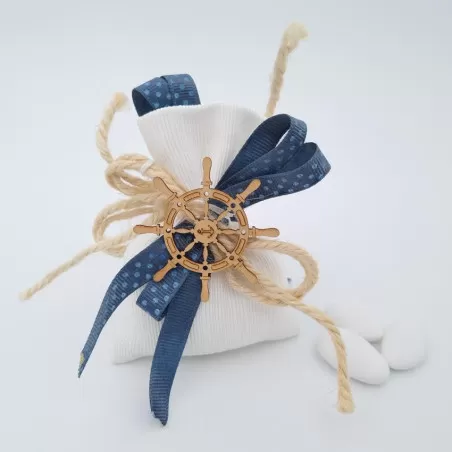 Sacchetto prima comunione con applicazione tema mare - 1