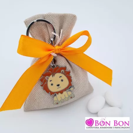 Sacchetto prima comunione tela mare con portachiavi leone Greenford - 1