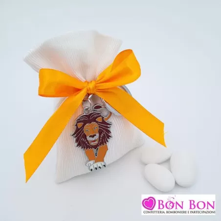 Sacchetto prima comunione ottomano panna con portachiavi leone Greenford - 1