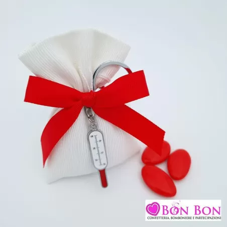 Sacchetto laurea ottomano panna con portachiavi termometro Greenford - 1