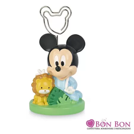 Bomboniera nascita e battesimo segnaposto mickey con leone Disney - 1