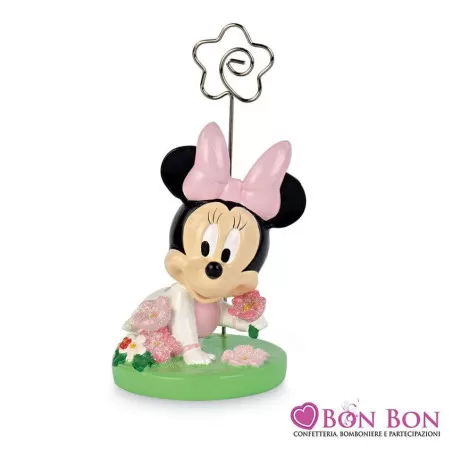 Bomboniera nascita e battesimo segnaposto minnie con fiori Disney - 1