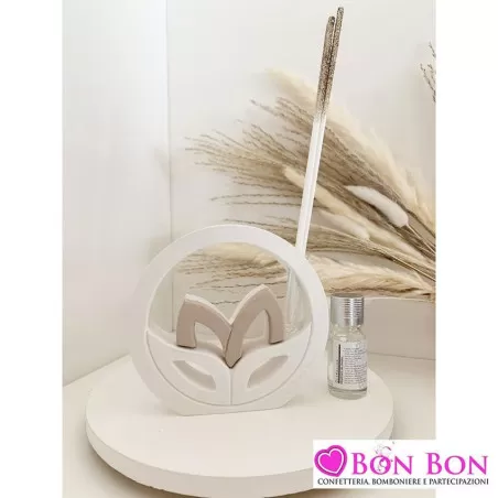 Bomboniera matrimonio claraluna profumatore cerchio con foglie Claraluna - 1