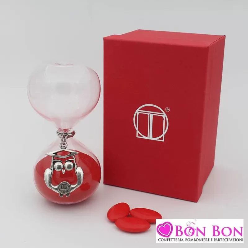 Bomboniera laurea clessidra con pendente gufo mz22022 Tabor - 1