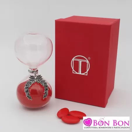 Bomboniera laurea clessidra con pendente alloro mz22023 Tabor - 1