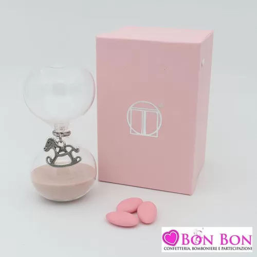 Bomboniera nascita e battesimo clessidra con pendente passeggino mz22781 Tabor - 1