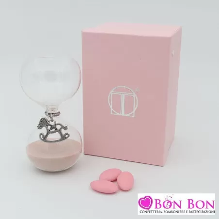 Bomboniera nascita e battesimo clessidra con pendente passeggino mz22781 Tabor - 1