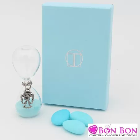 Bomboniera nascita e battesimo clessidra con pendente angioletto Tabor - 1
