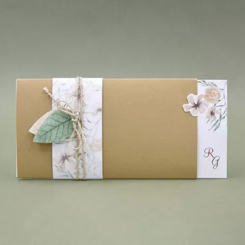 Partecipazione matrimonio con disegno floreale 08913 Alessia Partecipazioni - 1