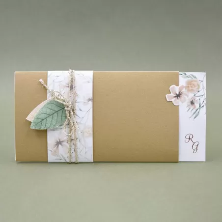 Partecipazione matrimonio con disegno floreale 08913 Alessia Partecipazioni - 1