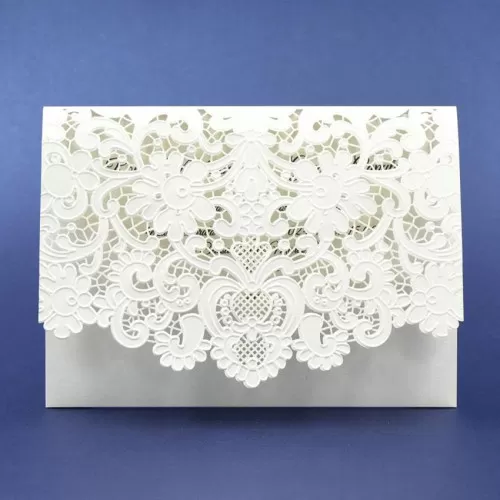 Partecipazione matrimonio traforata effetto pizzo 08915 Alessia Partecipazioni - 1
