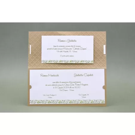 Partecipazione matrimonio rustica con fiori e semi Alessia Partecipazioni - 2