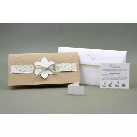 Partecipazione matrimonio rustica con fiori e semi Alessia Partecipazioni - 3