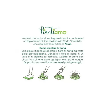 Partecipazione matrimonio rustica con fiori e semi Alessia Partecipazioni - 5