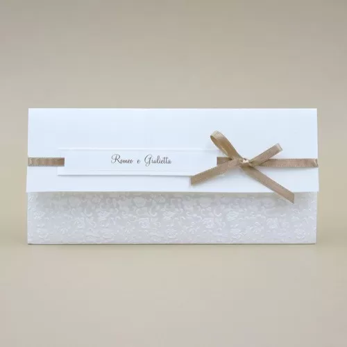 Partecipazione matrimonio con rose in rilievo 08948 Alessia Partecipazioni - 1