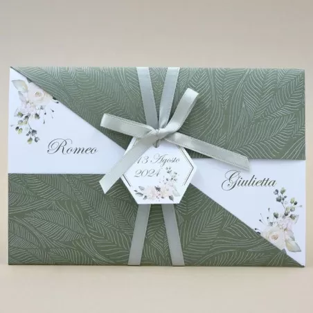 Partecipazione matrimonio con foglie 08957 Alessia Partecipazioni - 1