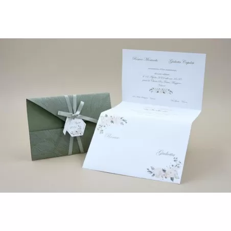 Partecipazione matrimonio con foglie 08957 Alessia Partecipazioni - 2