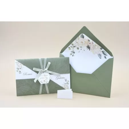 Partecipazione matrimonio con foglie 08957 Alessia Partecipazioni - 3