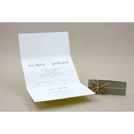 Partecipazione matrimonio con foglie 08964 Alessia Partecipazioni - 2