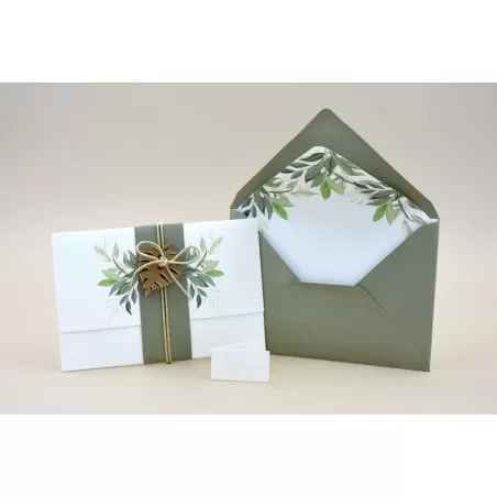 Partecipazione matrimonio con foglie 08964 Alessia Partecipazioni - 3