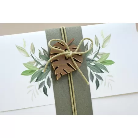 Partecipazione matrimonio con foglie 08964 Alessia Partecipazioni - 4