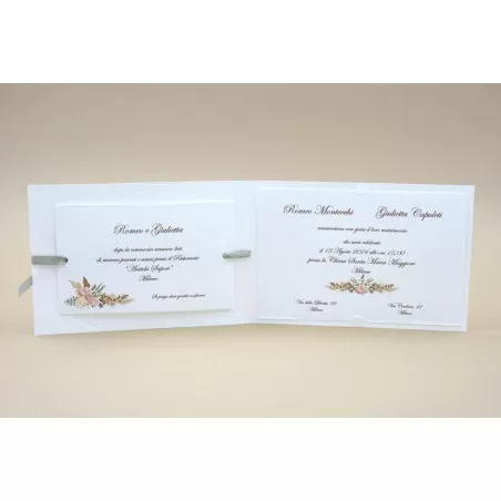 Partecipazione matrimonio disegno fiori 08967 Alessia Partecipazioni - 2