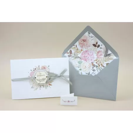 Partecipazione matrimonio disegno fiori 08967 Alessia Partecipazioni - 3