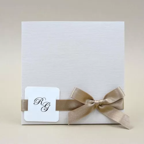 Partecipazione matrimonio classica con fiocco Alessia Partecipazioni - 1