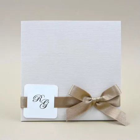 Partecipazione matrimonio classica con fiocco Alessia Partecipazioni - 1