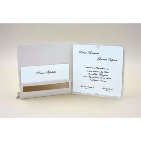 Partecipazione matrimonio classica con fiocco Alessia Partecipazioni - 2