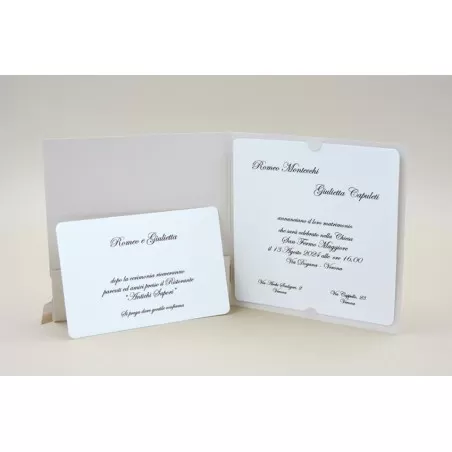 Partecipazione matrimonio classica con fiocco Alessia Partecipazioni - 3