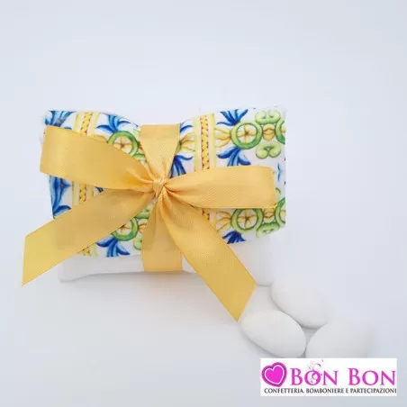 Sacchetto matrimonio busta lettera disegno maioliche - 1