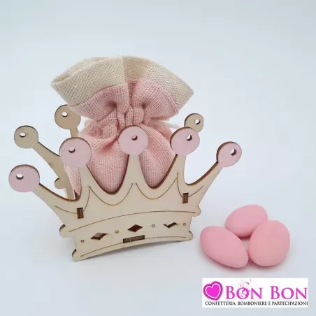 Scatolina legno corona rosa - 1