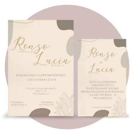 Partecipazione matrimonio scatola porta confetti, minimal flower rose Ferdinando Fam - 2