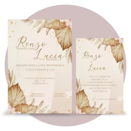 Partecipazione matrimonio scatola porta confetti, minimal flower rose gold Ferdinando Fam - 2