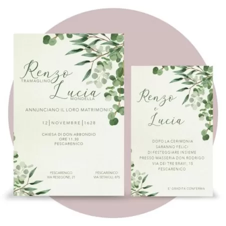 Partecipazione matrimonio scatola porta confetti, natural green Ferdinando Fam - 2