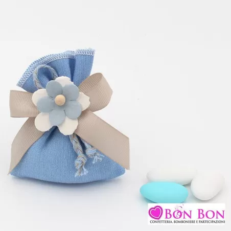 Sacchetti nascita e battesimo linea toscana celeste Liete Creazioni - 2