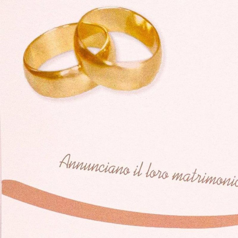 Partecipazione di nozze con fedi sull'esterno nomi sposi laterali Ferdinando Fam - 2 Partecipazione di nozze con fedi sull'esterno nomi sposi laterali Ferdinando Fam - 2