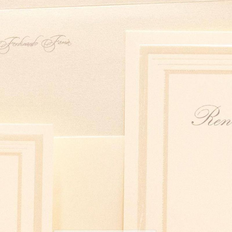 Partecipazione di matrimonio rettangolare con cornici perlate Ferdinando Fam - 2 Partecipazione di matrimonio rettangolare con cornici perlate Ferdinando Fam - 2