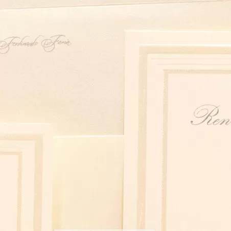 Partecipazione di matrimonio rettangolare con cornici perlate Ferdinando Fam - 2