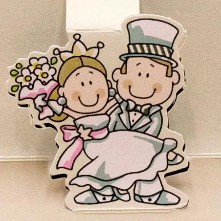 Partecipazione di nozze pop-up con sposi su foglio piegato a tre Ferdinando Fam - 2