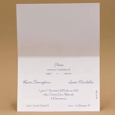 Partecipazione di matrimonio con disegno da bambino di sposi Ferdinando Fam - 3