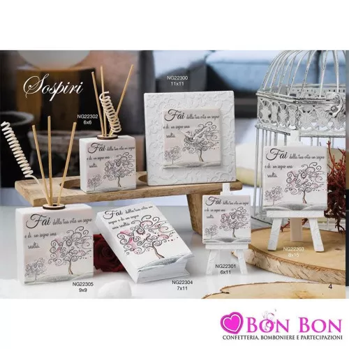 Bomboniera matrimonio linea sospiri in pasta di marmo Dolcicose - 1