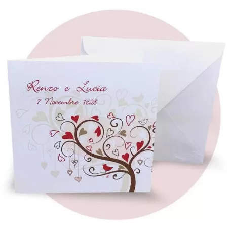 Partecipazione di nozze economica albero della vita Ferdinando Fam - 1