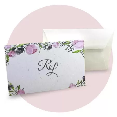 Partecipazione di nozze economica con fiori colorati Ferdinando Fam - 1