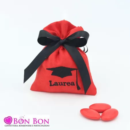 Sacchetto laurea con scritta laurea nera - 1